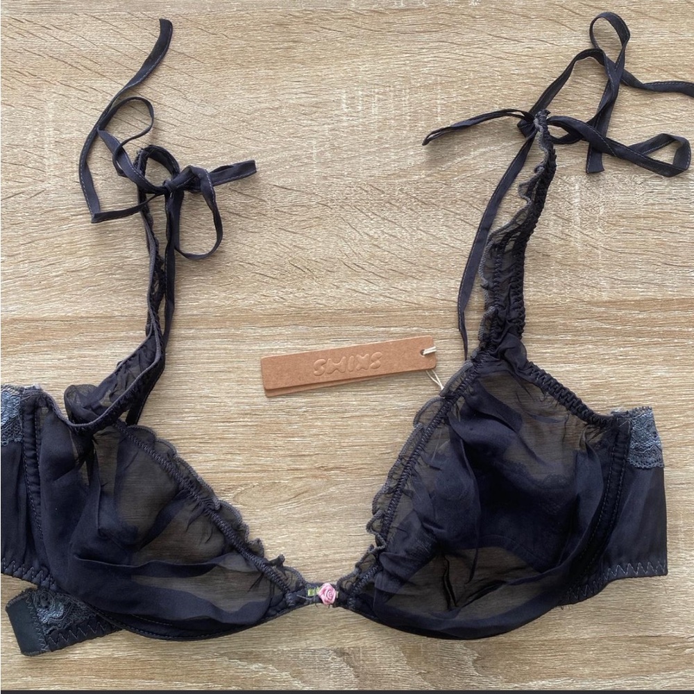 Sheer Black Lace Bralette size XL
